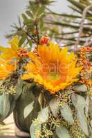 Flower bouquet in a gourd