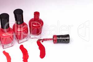 Nail polish in many colors
