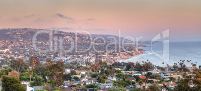 Blue sky over the coastline of Laguna Beach