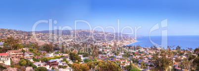 Blue sky over the coastline of Laguna Beach