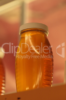 Jar of organic honey freshly harvested
