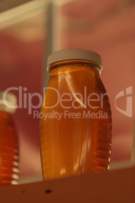 Jar of organic honey freshly harvested