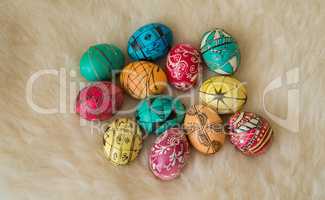 Easter eggs painted in the traditional way