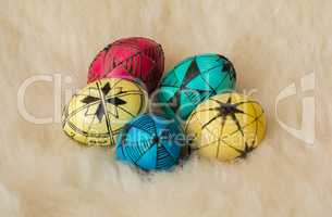 Easter eggs painted in the traditional way