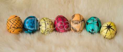 Easter eggs painted in the traditional way