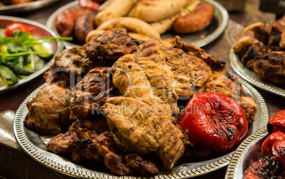 Grilled meat with vegetables