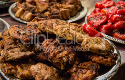 Grilled meat with vegetables