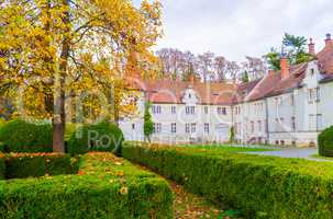 Topiary garden at autumn