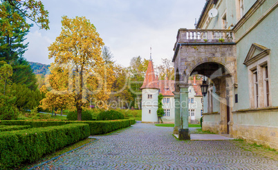 Topiary garden at autumn