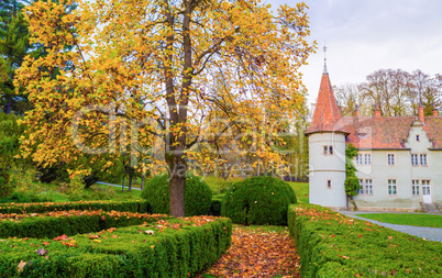 Topiary garden at autumn