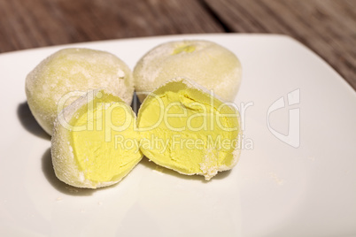 Green tea mochi ice cream bonbon