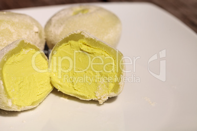 Green tea mochi ice cream bonbon