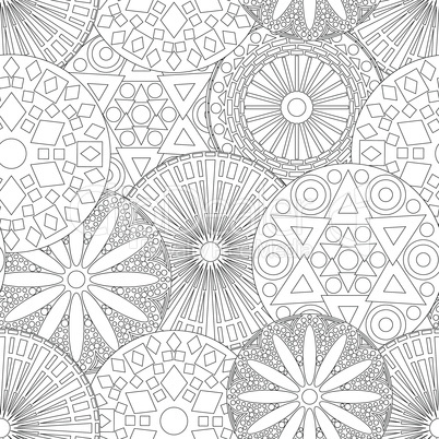 Lacy seamless floral pattern in black and white