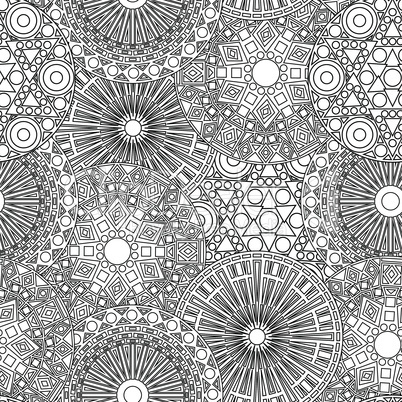 Lacy seamless floral pattern in black and white