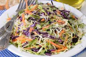 salad of red and white cabbage