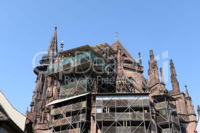 Baugerüst am Freiburger Münster