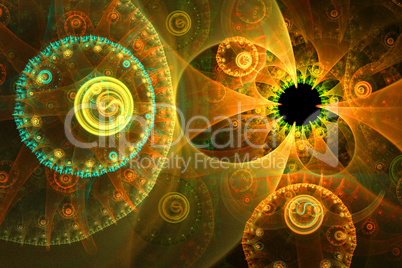 Fractal image : beautiful patterns on a dark background.