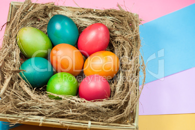 Easter egg decorating colorful backgrounds variety of bright colors