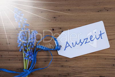 Sunny Srping Grape Hyacinth, Label, Auszeit Means Downtime