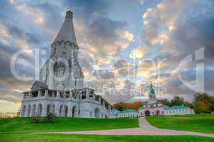 Church with clouds at the background, Moscow, Russia