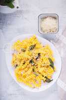 Pasta with garlic and sage