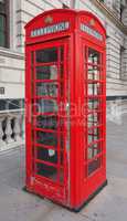 Red phone box in London