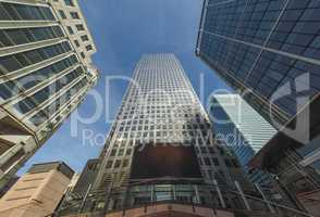 Canary Wharf skyline in London