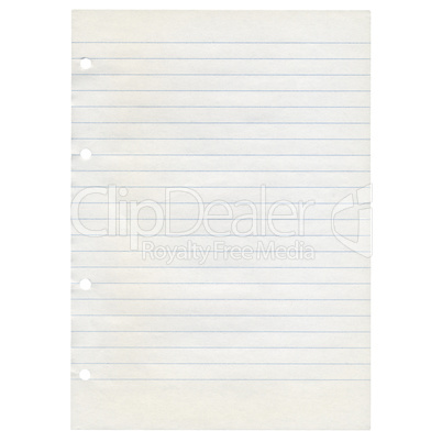 Paper isolated over white