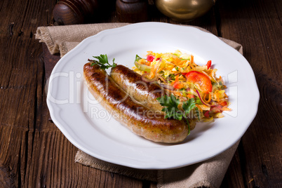 Potato sausage from grated potatoes and pork.