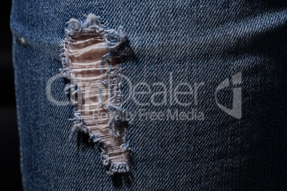 Texture of blue leaky jeans