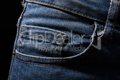 Photo of blue jeans pocket