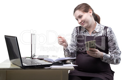 Pregnant woman showing fico gesture