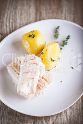 Steamed fish and potato