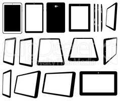Set of different tablets computer