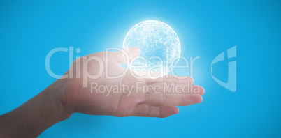 Composite image of cropped image of hand pretending to hold invisible object