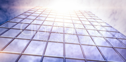 Composite image of digital generated image of office building