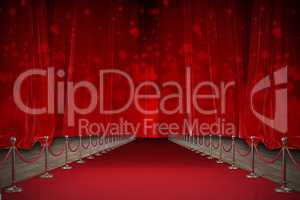 Composite image of digitally generated image of red carpet