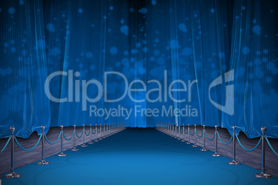 Composite image of digitally generated image of blue carpet