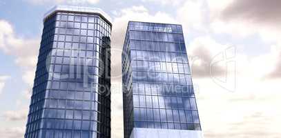 Composite image of digital composite image of skyscrapers