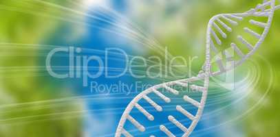 Composite image of image of dna helix
