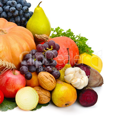 fruits and vegetables isolated on a white background