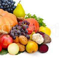 fruits and vegetables isolated on a white background