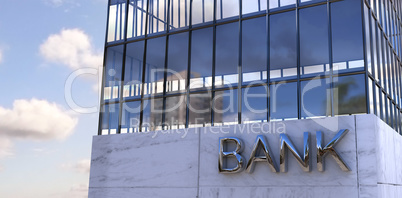 Composite image of composite image of bank building