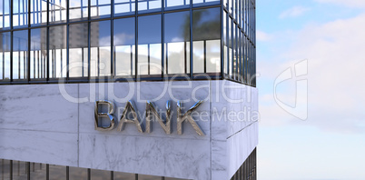 Composite image of graphic image of bank building