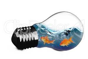 3D Composite image of empty light bulb