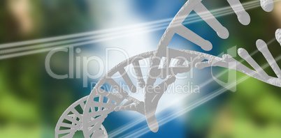 Composite image of image of dna helix