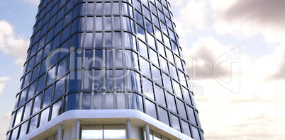 Composite image of low angle view of modern building