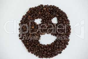 Coffee beans forming face