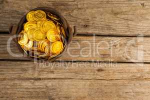 St. Patricks Day pot filled with chocolate gold coins