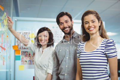 Executives team standing in office